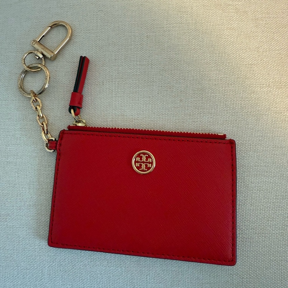 Tory Burch Red Card Holder Key Chain